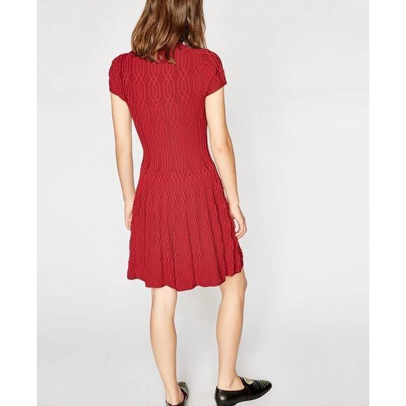 THE‎ KOOPLES JACQUARD MOTIFS RED KNIT DRESS, SIZE 1,S - Picture 7 of 7